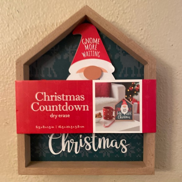 Christams Gnome Countdown Calendar, Tabletop Shelf or Wall Sign, Dry Erase - Picture 12 of 15